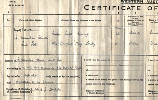 Marjorie and Rusty’s Marriage Certificate